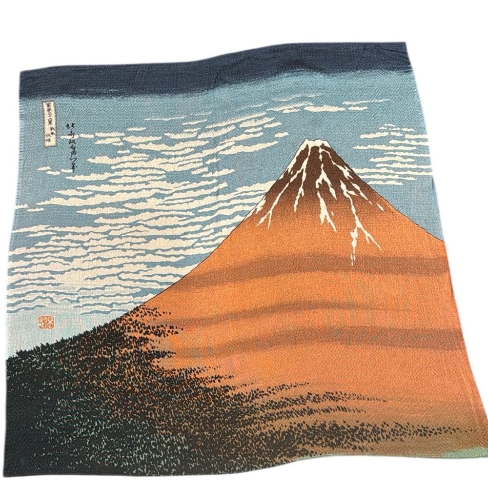 Vintage Mt. Fuji Japanese Silk Tapestry Scarf - Picture 3 of 17
